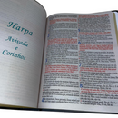 Bíblia Cor Preta Trigo Letra Jumbo Capa Dura Com Harpa Masculina Arc