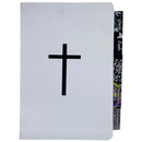 Bíblia Cruz Branca Letra Gigante Capa Flexível Com Harpa E Abas Masculina Arc