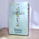 Bíblia Cruz Florida Letra Gigante Capa Brochura Com Índice Lateral Feminina Nvi
