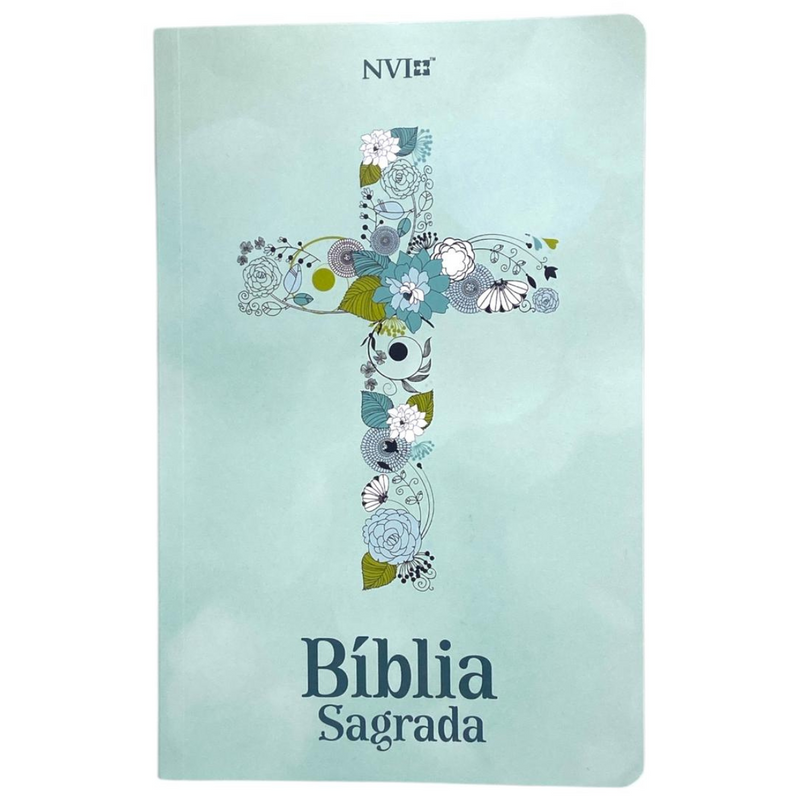 Bíblia Cruz Florida Letra Gigante Capa Brochura Feminina Nvi