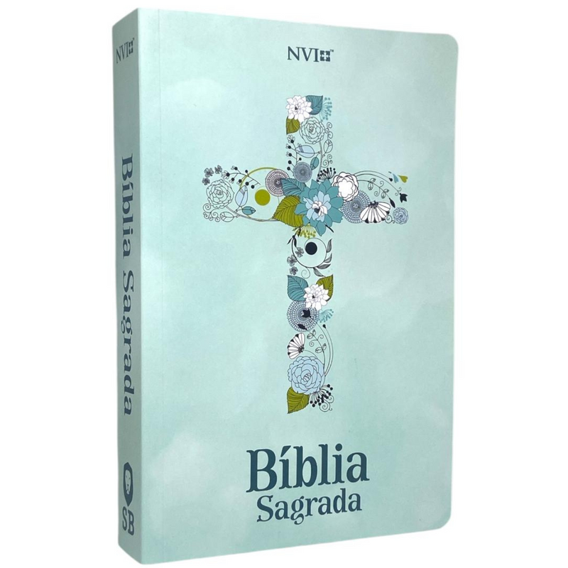 Bíblia Cruz Florida Letra Gigante Capa Brochura Feminina Nvi