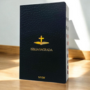 Bíblia Cruz Tradicional Letra Gigante Capa Brochura Com Índice Lateral Masculina e Feminina Nvi