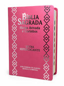 Bíblia Sagrada Rosa Luxo Letra Hipergigante Com Índice Capa Semi Flexível Com Harpa Full Color Arc