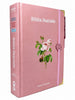 Bíblia Sagrada Letra Hipergigante PPM Capa Dura Flor Rosa Feminina Com Harpa e Abas Adesivas ARC