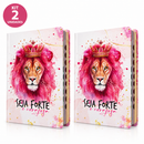 Kit 2 Bíblias Evangélicas Leão Seja Forte Letra Gigante Capa Dura Com Harpa E Índice Arc