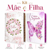 Kit 2 Bíblias Feminina Sagrada Letra Gigante Semi Flexível e Hipergigante Capa Dura Harpa ARC Circulo Floral e Borboleta