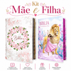 Kit 2 Bíblias Feminina Sagrada Letra Gigante Semi Flexível e Hipergigante Capa Dura Harpa ARC Circulo Floral e Lion Dance Pink