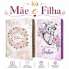 Kit 2 Bíblias Feminina Sagrada Letra Gigante Semi Flexível e Hipergigante Capa Dura Harpa ARC Circulo Floral e João 1.4
