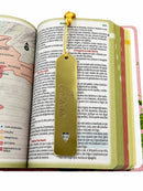 Marcador de Página  Para Bíblia e Livros Jesus Dourado Acrílico Espelhado Luxo