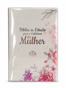 Bíblia de Estudo para o Cotidiano da Mulher Capa Dura Full Color Cerejeira Rosa NVA Gigante Feminina com Capa Protetora e Índice