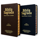 Kit 02 Bíblias Preta e Marrom Evangélicas Letra Gigante Capa Semiflexível ARC Com Harpa e Índice Fem & Masc