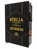 Bíblia de Estudo para o Cotidiano do Homem Capa Dura Clássico NVA Gigante Masculino Com Abas