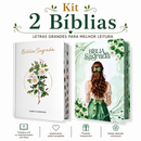 Kit 2 Bíblias Feminina Sagrada Letra Gigante Semi Flexível e Hipergigante Capa Dura Harpa ARC Floral e Sou Amada