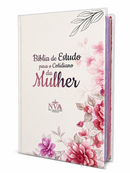 Kit de Capa Protetora + Bíblia de Estudo para o Cotidiano da Mulher Capa Dura NVA Gigante Feminina