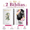 Kit 2 Bíblias Femininas Sagradas Capa Dura Letra Gigante e Hipergigante Harpa ARC Floral e Leão