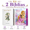 Kit 2 Bíblias Feminina Sagrada Capa Dura Letra Gigante e Hipergigante Harpa ARC Floral e Lion Dance