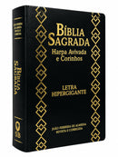 Bíblia Cor Preta Letra Hipergigante Capa Semi Flexível Com Harpa e Índice Colorida Arc