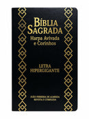 Bíblia Cor Preta Letra Hipergigante Capa Semi Flexível Com Harpa e Índice Colorida Arc