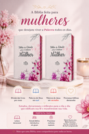 Kit 2 Bíblias de Estudo para o Cotidiano da Mulher Capa Dura Full Color Cerejeira Rosa NVA Gigante Feminina com Índice