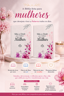 Kit 2 Bíblias de Estudo para o Cotidiano da Mulher Capa Dura Full Color Cerejeira Rosa NVA Gigante Feminina