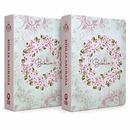 Kit 2 Bíblias Sagradas Tijolinho Floral Edição Promessas Letra Grande Para Bolsa NVA Com Índice