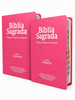 Kit 02 Bíblias Rosa Evangélicas Letra Gigante Capa Semiflexível ARC Com Harpa e Índice Feminina