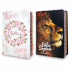 Kit 2 Bíblias Cristãs Casal Circulo Floral e Levantado Capa Dura Letra Hipergigante ARC Índice Feminina & Masculina