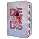 Bíblia Deus Floral Letra Gigante Capa Flexível Com Harpa E Abas Feminina Arc