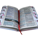 Bíblia Deus Floral Letra Gigante Capa Flexível Com Harpa E Abas Coladas Feminina Arc