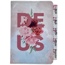 Bíblia Deus Floral Letra Gigante Capa Flexível Com Harpa E Abas Feminina Arc