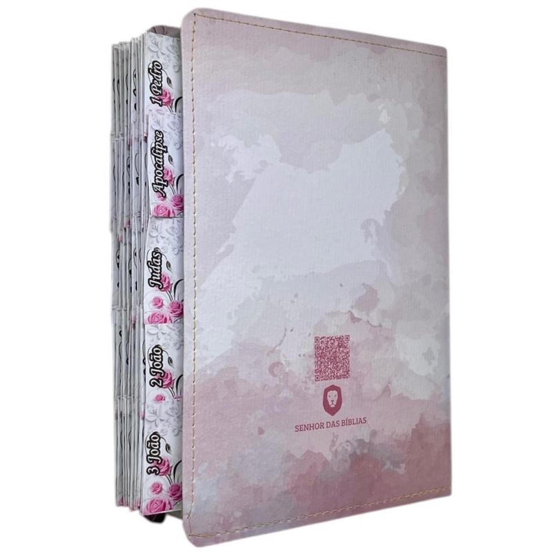 Bíblia Deus Floral Letra Gigante Capa Flexível Com Harpa E Abas Feminina Arc