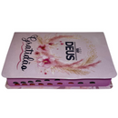 Bíblia Deus Gratidão Letra Gigante Capa Flexível Com Harpa e Índice Feminina Arc