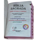 Bíblia Deus Gratidão Letra Gigante Capa Flexível Com Harpa e Índice Feminina Arc