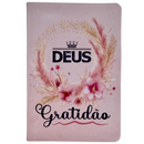 Bíblia Deus Gratidão Letra Gigante Capa Flexível Com Harpa e Índice Feminina Arc