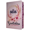 Bíblia Deus Gratidão Letra Gigante Capa Flexível Com Harpa e Índice Feminina Arc