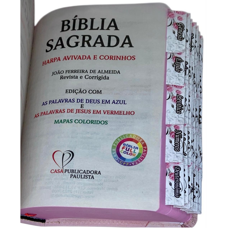 Bíblia Deus Gratidão Letra Gigante Capa Flexível Com Harpa E Abas Coladas Feminina Arc