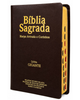 Bíblia Cor Marrom Letra Gigante Capa Semi Flexível Com Harpa e Índice Colorida Arc