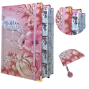 Bíblia Capa Dura Com Elástico Rosa e Medalhão Letra Hipergigante - Jardim Rosa Abas Já Coladas