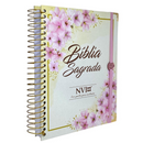 Bíblia Arranjo Bege Letra Normal Com Elástico e Medalhão Com Espaço Anotações Feminina Nvi SB
