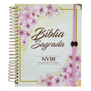 Bíblia Arranjo Bege Letra Normal Com Elástico e Medalhão Com Espaço Anotações Feminina Nvi SB