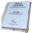 Bíblia Arranjo Bege Letra Normal Com Elástico e Medalhão Com Espaço Anotações Feminina Nvi SB