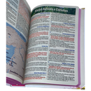 Bíblia Capa Dura Com Elástico Rosa E Medalhão Letra Gigante Com Harpa - Leão Flores Rosa E Aba Feminina