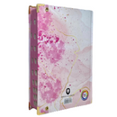 Bíblia Capa Dura Com Elástico Rosa E Medalhão Letra Gigante Com Harpa - Seja Forte + Índice