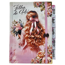 Bíblia Capa Dura Com Elástico Rosa E Medalhão Letra Gigante Com Harpa - Filha Do Rei Abas Já Coladas