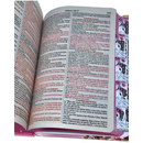 Bíblia Capa Dura Com Elástico Rosa E Medalhão Letra Gigante Com Harpa - Filha Do Rei Abas Já Coladas