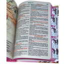 Bíblia Capa Dura Com Elástico Rosa E Medalhão Letra Gigante Com Harpa - Filha Do Rei E Aba Feminina