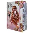 Bíblia Capa Dura Com Elástico Rosa E Medalhão Letra Gigante Com Harpa - Filha Do Rei E Aba Feminina