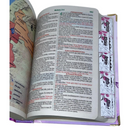 Bíblia Capa Dura Com Elástico Rosa E Medalhão Letra Gigante Com Harpa - Escolhida por Deus E Aba Feminina