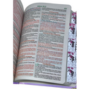 Bíblia Capa Dura Com Elástico Rosa E Medalhão Letra Gigante Com Harpa - Escolhida por Deus E Aba Feminina