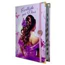 Bíblia Capa Dura Com Elástico Rosa E Medalhão Letra Gigante Com Harpa - Escolhida por Deus E Índice